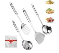 100% Pure Titanium Spatula, Titanium Cooking Spatula, 2024 New Titanium Spatula Cookware Set, Cookware Kitchen Essentials Cooking Utensils Set Kitchen, Spatula,Skimmer Dipper Turner (4PCS)