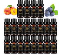 100% puro Neroli aceite esencial set para difusor,Clavel Aceite Esencial Kit para humidificador,20x10ml Aromaterapia Violeta Aceites Set-café,loto,tuberosa,Peony Aceites...para hogar