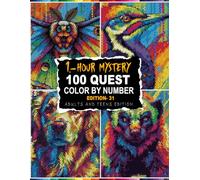 100 QUEST 1-HOUR MYSTERY MOSAIC: Reveal 100 Hidden Owl & Eagle Portrait Mosaics Color By Number Book In 5 Unique Shape Grid Styles with Full Master Color Palette for Adults & Teens