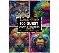 100 QUEST 1-HOUR MYSTERY MOSAIC: Reveal 100 Vibrant Hidden Animal Portraits - Mystery Mosaics Color By Number Across 5 Unique Shape Grids with Full Master Color Palette