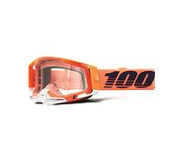 100% Racecraft 2 - Gafas protectoras para bicicleta de montaña y motocross, MX y MTB Racing (coral, lente transparente)