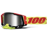 100% Racecraft II Wiz Gafas de motocross, rojo/neón amarillo