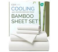 100% Rayón derivado del bambú - Sábanas de bambú tamaño Queen - Sábanas refrescantes para cama Queen - Ropa de cama ultra suave, transpirable y de lujo hotelero - 1 sábana lisa y 1 sábana ajustada y 2