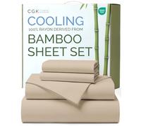 100% Rayón derivado del bambú - Sábanas de bambú tamaño Queen - Sábanas refrescantes para cama Queen - Ropa de cama ultra suave, transpirable y de lujo hotelero - 1 sábana lisa y 1 sábana ajustada y 2
