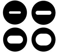 100 rejillas de hendidura de anillo ovalado de cobre for microscopía electrónica, ideales for aplicaciones TEM(2.0x1.0mm)