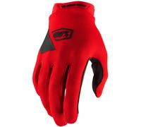 100% Ridecamp Guantes de bicicleta para jóvenes, rojo, Talla L