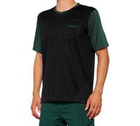 100% Ridecamp Jersey de bicicleta de manga corta, negro-verde, tamaño M para Hombres