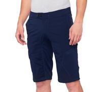 100% Ridecamp Pantalones cortos de bicicleta, azul oscuro, Talla 34