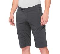 100% Ridecamp Pantalones cortos de bicicleta, gris, Talla 36