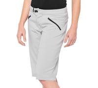 100% Ridecamp Pantalones cortos de bicicleta para damas, gris, Talla L