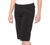 100% Ridecamp Pantalones cortos de bicicleta para damas, negro, Talla S
