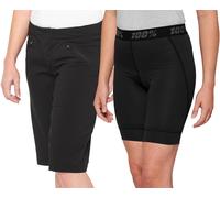 100% Ridecamp Pantalones cortos de bicicleta para damas, negro, Talla XL