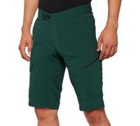 100% Ridecamp Pantalones cortos de bicicleta, Verde oscuro, Talla 38