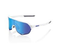 100% S2 Glasses - Matte White / HiPER Blue Multilayer Mirror Lens