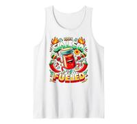100% Salsa Alimentado Fiesta Fiesta Humor Salsa Picante Amante Camiseta sin Mangas
