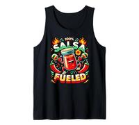 100% Salsa Alimentado Fiesta Fiesta Humor Salsa Picante Amante Camiseta sin Mangas