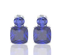 100% Sapphire Created Moissanite Stud Earrings For Women Wedding Anniversary Fine Jewelry