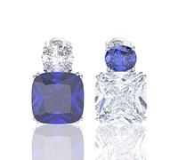 100% Sapphire Created Moissanite Stud Earrings For Women Wedding Anniversary Fine Jewelry