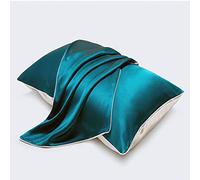 100% seda de morera 19 Momme Charmeuse funda de almohada de seda con parte inferior de fibra de pulpa de madera para cabello y piel, 2 piezas de 50 x 75 cm, caja de regalo con cierre de sobre (2