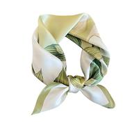 100% seda de morera real mujeres pequeñas bufandas de cuello cuadrado de 21 pulgadas bufanda ligera impresa pañuelo, regalo empaquetado, Beige Romance, S