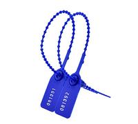 100 sellos de plástico para extintores de incendios, etiquetas de seguridad numeradas desechables con cierre automático (azul oscuro)