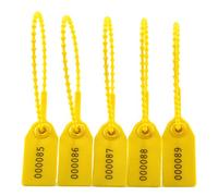 100 Sellos de seguridad de plástico Etiqueta de seguridad numerada Pisón Sello de seguridad Tirar de los lazos de cierre automático apretados 250 mm(Amarillo)