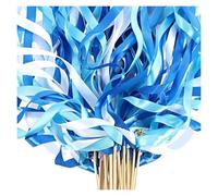 100 serpentinas de cinta seda con forma campana dorada, recuerdos for despedidas soltera y accesorios for fotos Varitas Para Bodas(Blue Mixed)