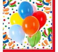 100 Servietten, 3-lagig 1/4-Falz 33 cm x 33 cm Lucky Balloons