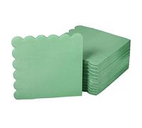 100 Servilletas Cóctel Verde Salvia, 12 x 12 cm Festoneadas Exquisitas Tres Capas para Fiestas, Bodas, Cenas, Suministros de Cumpleaños