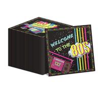 100 servilletas de 33 x 33 cm para decoración de fiesta de los años 80