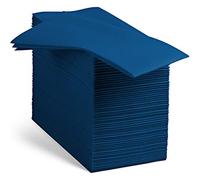 100 servilletas de papel de colores con tacto de lino, servilletas decorativas de color azul oscuro, suaves y absorbentes, para cocina, fiesta, boda, baño o cualquier ocasión (paquete de 100)