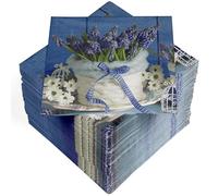 100 Servilletas Papel Desechables, 3 Capas, 33 x 33 cm, Jacintos