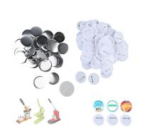100 Set Blank Pin Back Buttons Parts, 58mm Round Button Making Supplies Badge Blank Pins for Badge Craft DIY Making