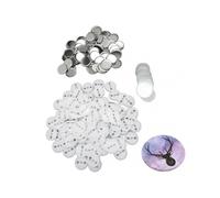 100 Set Pin Back Button Parts Tinplate Plastic Base Rustproof Widely Used Button Making Supplies for Badge Craft DIY 44mm / 1.73in