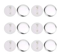 100 Sets 37mm Badge Pin Button Parts Kit DIY Crafts Supplies for Button Making Machine Round Metal Base and Plastic Cover