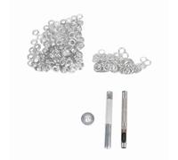 100 Sets Grommet Kit with 3 Tools | 0.236 Inch Copper Eyelets & Washers for Fabric/Leather/Tarps | Protective Metal Grommets for DIY & Repair