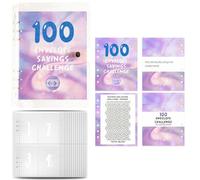 100 sobres Challenge Binder, 100 ahorros Challenge Binder - Desafío de libro de ahorros | Carpeta de desafíos con sobres, libro de desafíos para ahorrar dinero, carpeta de desafíos de ahorro, puerta