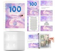 100 sobres Challenge | Libro de desafío para ahorrar dinero | Carpeta de 100 sobres, libro de ahorro de dinero, carpeta de desafíos de ahorro, presupuesto con sobres de efectivo