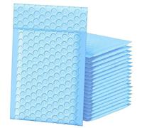 100 sobres de correo acolchados con burbujas azules para embalaje, bolsa de envío con autosellado, acolchado de burbujas, color azul, 13 x 15 cm