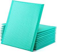 100 sobres de correo acolchados con burbujas de color verde, sobres de correo para embalaje, bolsa de envío autosellada, relleno de burbujas, 50 unidades, verde, 25 x 30 cm
