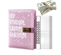 100 sobres Desafío de ahorro de dinero, cartera de tarjetas de presupuesto en efectivo - Libro de desafíos de ahorro A6, libro de presupuesto, libro de desafíos de ahorro portátil para ahorrar $5,050