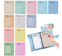 100 sobres insertos de desafío de ahorro de dinero, rastreadores de desafío de ahorro de dinero | 100 carpetas sobre Challenge A6 | Tarjetas presupuestarias de 6 anillos para planificador de voyag