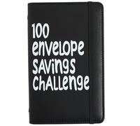 100 Sobres Libro de Reto de Ahorros Mini Libro de Reto de Ahorros Carpeta de Presupuesto para Ahorro de Efectivo Una Manera Fácil y Divertida de Ahorrar Negro