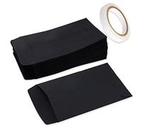 100 Sobres Papel Pequeños con Cinta Adhesiva de Doble Cara, LAMXD Sobres de Semillas 10 x 6 cm (3,9 x 2,4 pulgadas) Negro