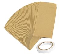 100 Sobres Papel Pequeños con Cinta Adhesiva de Doble Cara, LAMXD Sobres de Semillas 10 x 6 cm (3,9 x 2,4 pulgadas) Marrón