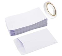 100 Sobres Papel Pequeños con Cinta Adhesiva de Doble Cara, LAMXD Sobres de Semillas 10 x 6 cm (3,9 x 2,4 pulgadas) Blanco