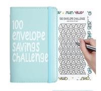 100 sobres para ahorrar dinero - Libro de desafíos - Carpeta económica para ahorrar 500 dólares estadounidenses, $5,050 y $10,000 | Carpeta organizador de dinero para presupuestos, seguimiento de