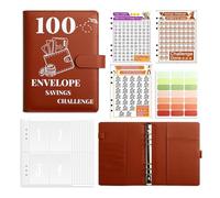 100 sobres para ahorrar dinero, libro de desafíos para ahorrar dinero, cuaderno de planificación presupuestaria A5, carpeta de ahorro de dinero para planificar y ahorrar 5050 dólares