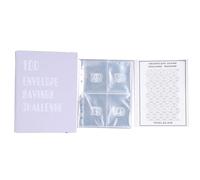 100 sobres para el desafío de ahorro, carpeta de presupuesto tamaño A5 con 25 hojas transparentes e impermeables, libro de presupuesto reutilizable para el manejo del dinero (Púrpura)
