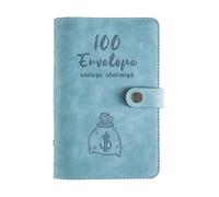 100 Sobres Presupuesto De Desafío De Ahorro Con Sobre En Efectivo Tarjetas De Presupuesto De Bolsillo De Pvc Etiquetas Adhesivas Planificador De Ahorro Para Amigos Colegas Escuela (Azul)